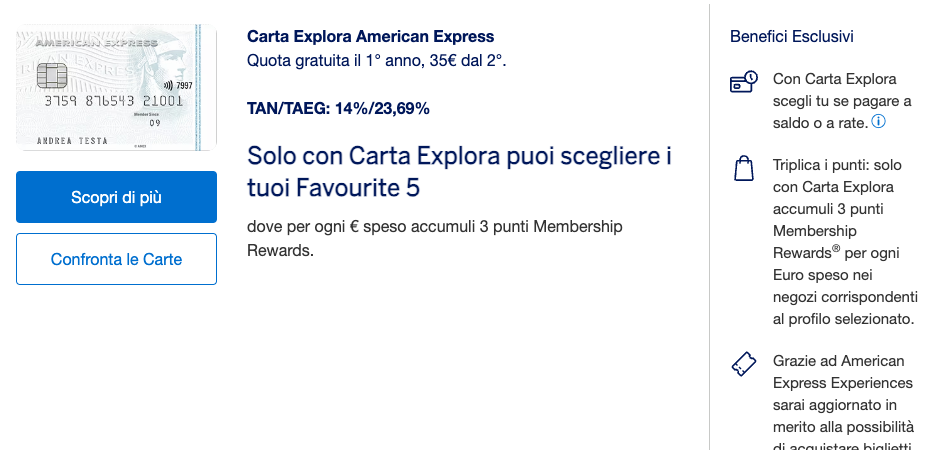 American Express Carta Explora