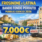 Frosinone e Latina Bando Fondo perduto Pubblici Esercizi 2026