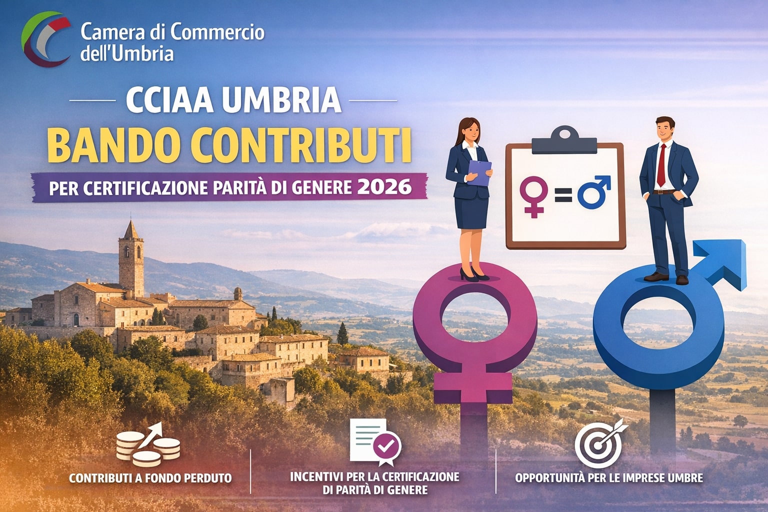 contributo fondo perduto Umbria certificazione parità di genere