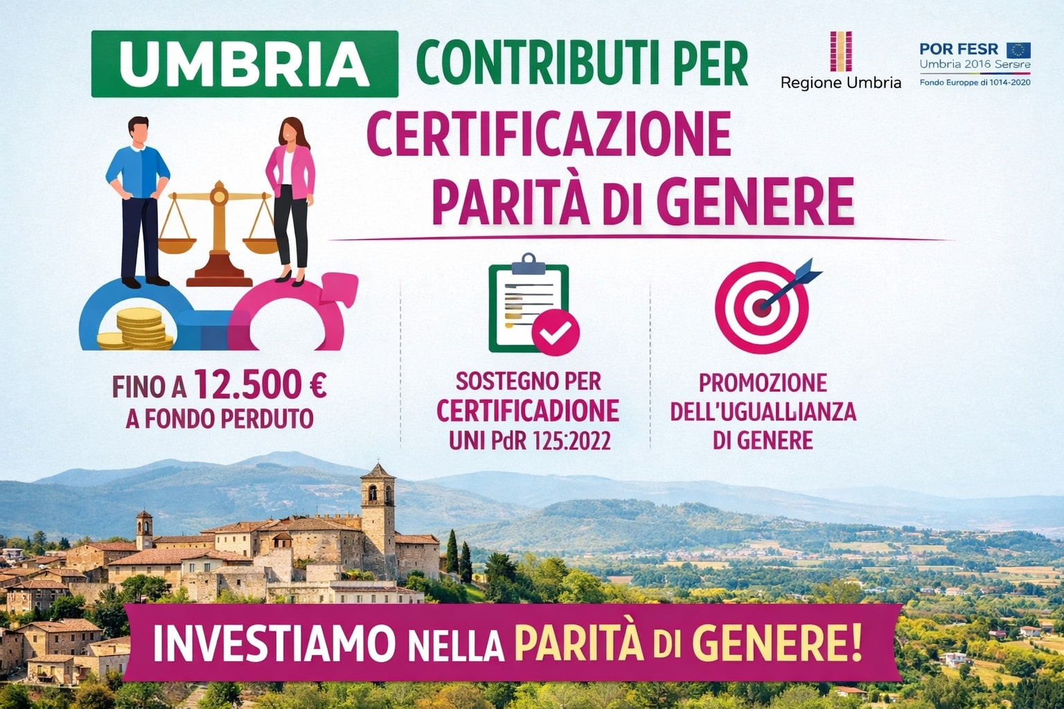 umbria incentivo parità di genere UNI/PdR 125:2022